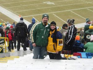 Our first playoff game against the Seahawks in 2008, The Snowglobe Game